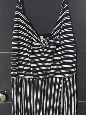 Target Black and White Striped Knot-Front Maxi Dress